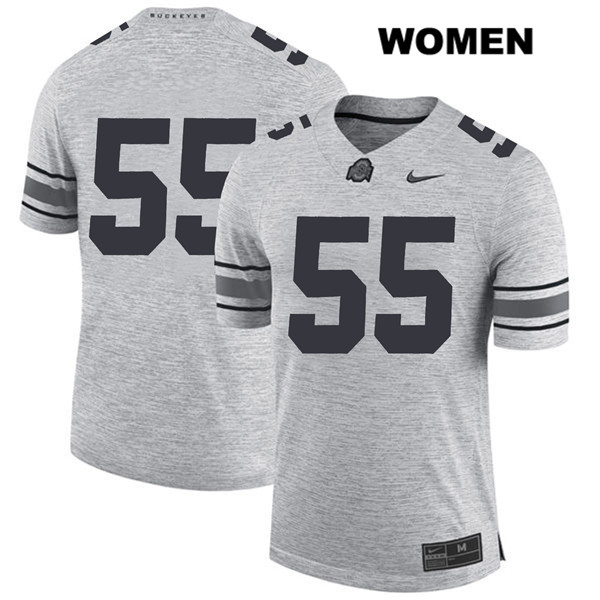 Ohio State Buckeyes Women's Malik Barrow #55 Gray Authentic Nike No Name College NCAA Stitched Football Jersey RW19P87XG